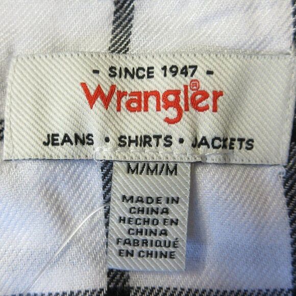 WRANGLER Ladies White Black Plaid Blouse Sz M (8-10) Popover Top Tunic Shirt NWT - Picture 9 of 13